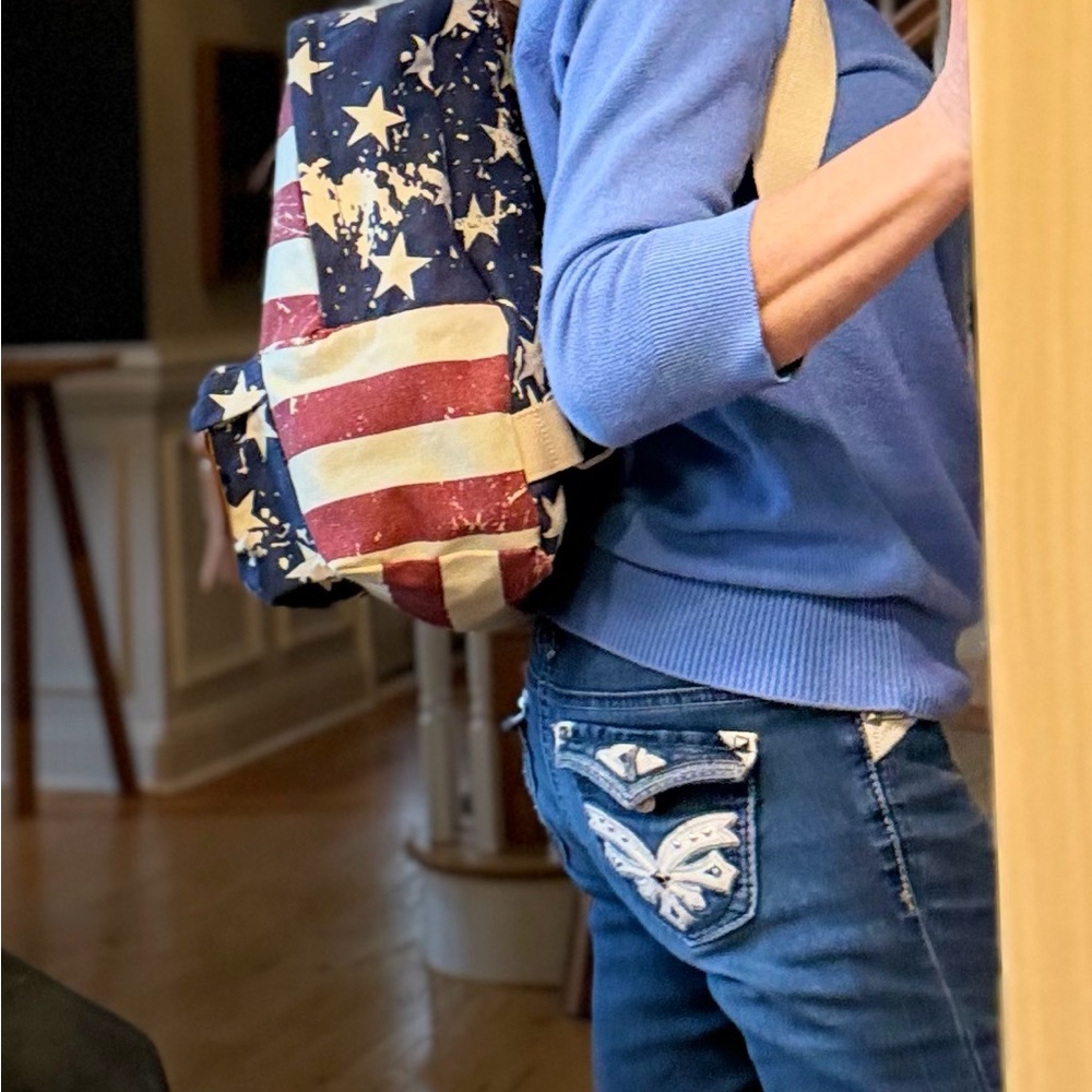 Joe Boxer American Flag Vintage (early 2000’s) Y2K Canvas Backpack - Picture 11 of 11